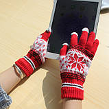 Рукавиці для сенсорних екранів Touch Gloves Snowflake pink (рожеві), фото 3