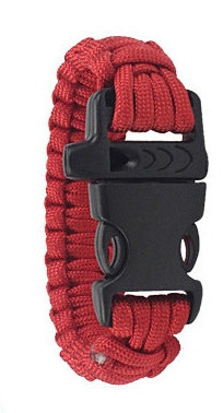 Браслет виживання Paracord red