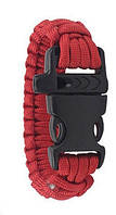 Браслет виживання Paracord red