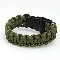 Браслет виживання Paracord army green