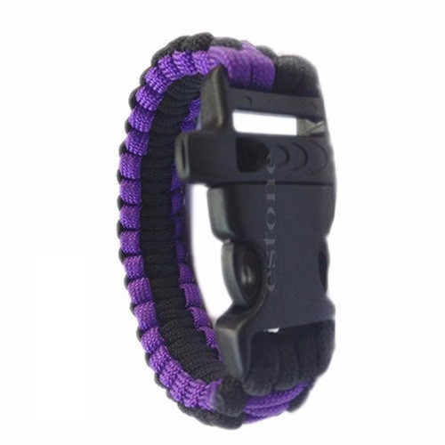 Браслет виживання Paracord black purple
