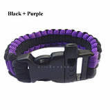 Браслет виживання Paracord black purple, фото 2