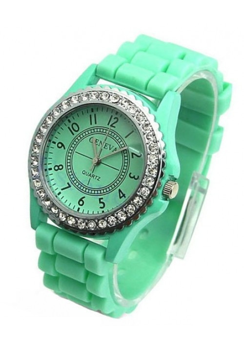 Годинник жіночий Geneva Crystal mint (м'ятний), фото 1