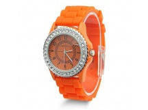 Годинник жіночий Geneva Crystal orange (жовтогарячий)