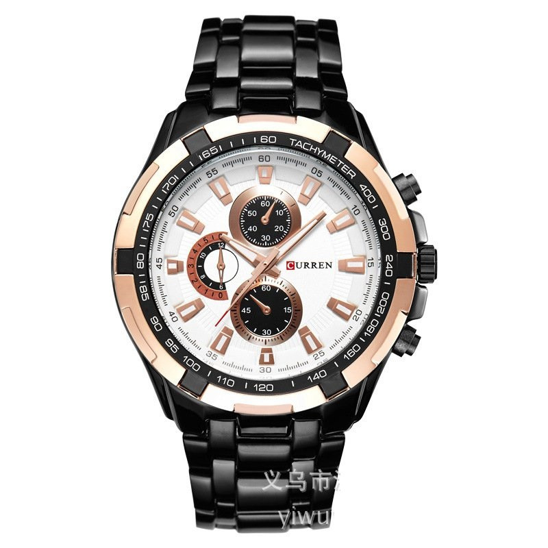 Годинник чоловічий Curren Granit black-gold-white, фото 1