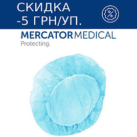 Шапочка-шарлотка одноразова з нетканого матеріалу (100 шт.) блакитний