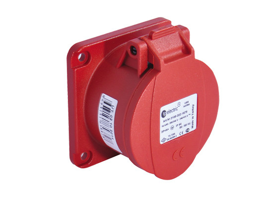 Роз'єм силовий: розетка фланцева 75х75, 32 А, 5 полюсів 3p+n+e, IP44