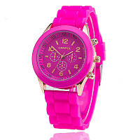 Жіночий наручний силіконовий годинник Geneva pink