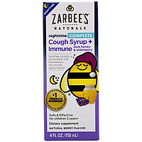 Zarbees, Childrens Complete Nighttime Cough Syrup + Immune, Natural Berry Flavor, 4 fl oz (118 ml)