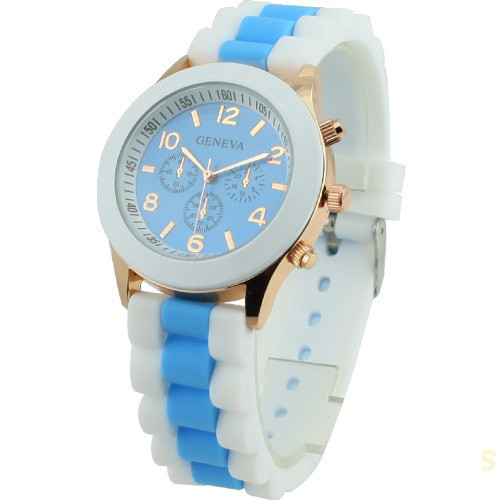 Годинник жіночий наручний Geneva Multicolor light blue (блакитний), фото 1