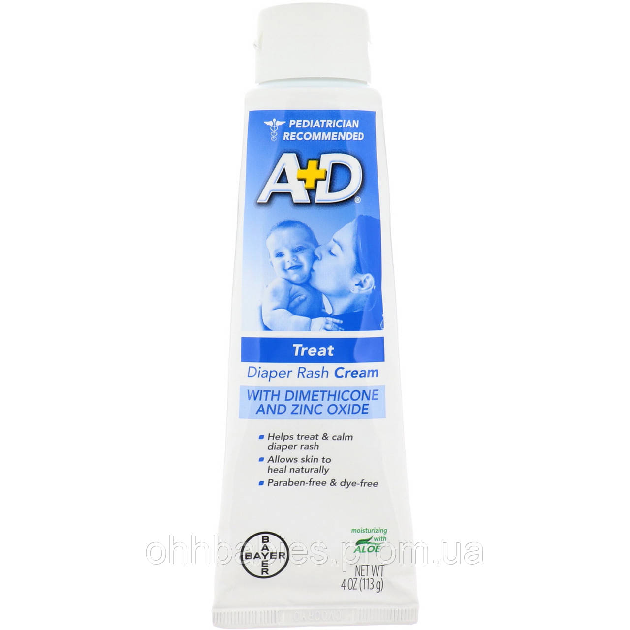 A+D, Diaper Rash Cream with Dimethicone and Zinc Oxide, 4 oz (113 g