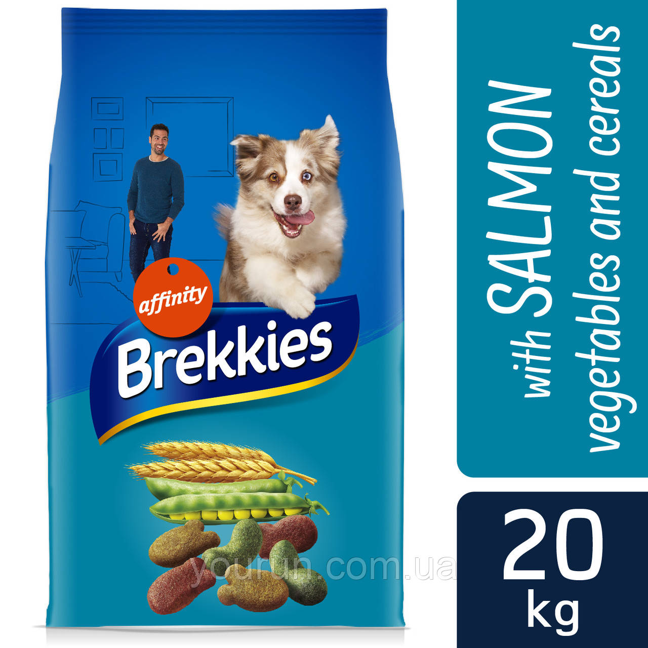 Brekkies (Бреккис) Dog Mix Fish - корм для собак з лососем тунцем і овочами 20кг