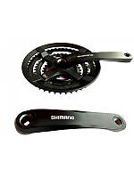Шатун Shimano TY-501, 170 мм. 48х38х28Т із захистом, чорний
