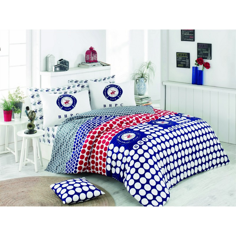 Постільна білизнаBeverly Hills Polo Club ранфорс - BHPC 010 Dark Blue Полуторний