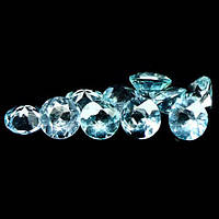 1.40 кт. Природний аквамарин круг 3.5 мм 10 штук