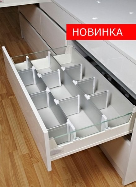 Комплекти бічних панелей для висувних ящиків зі склом