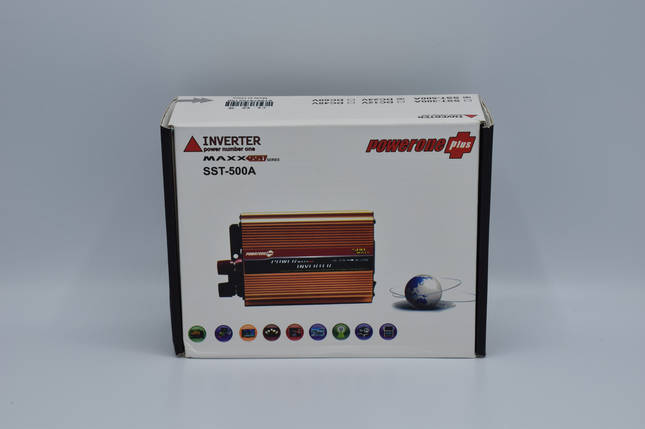 Автомобільний інвертор Powerone+ 24-220V / 500W автомобільний перетворювач Powerone+ 24-220V / 500W, фото 1
