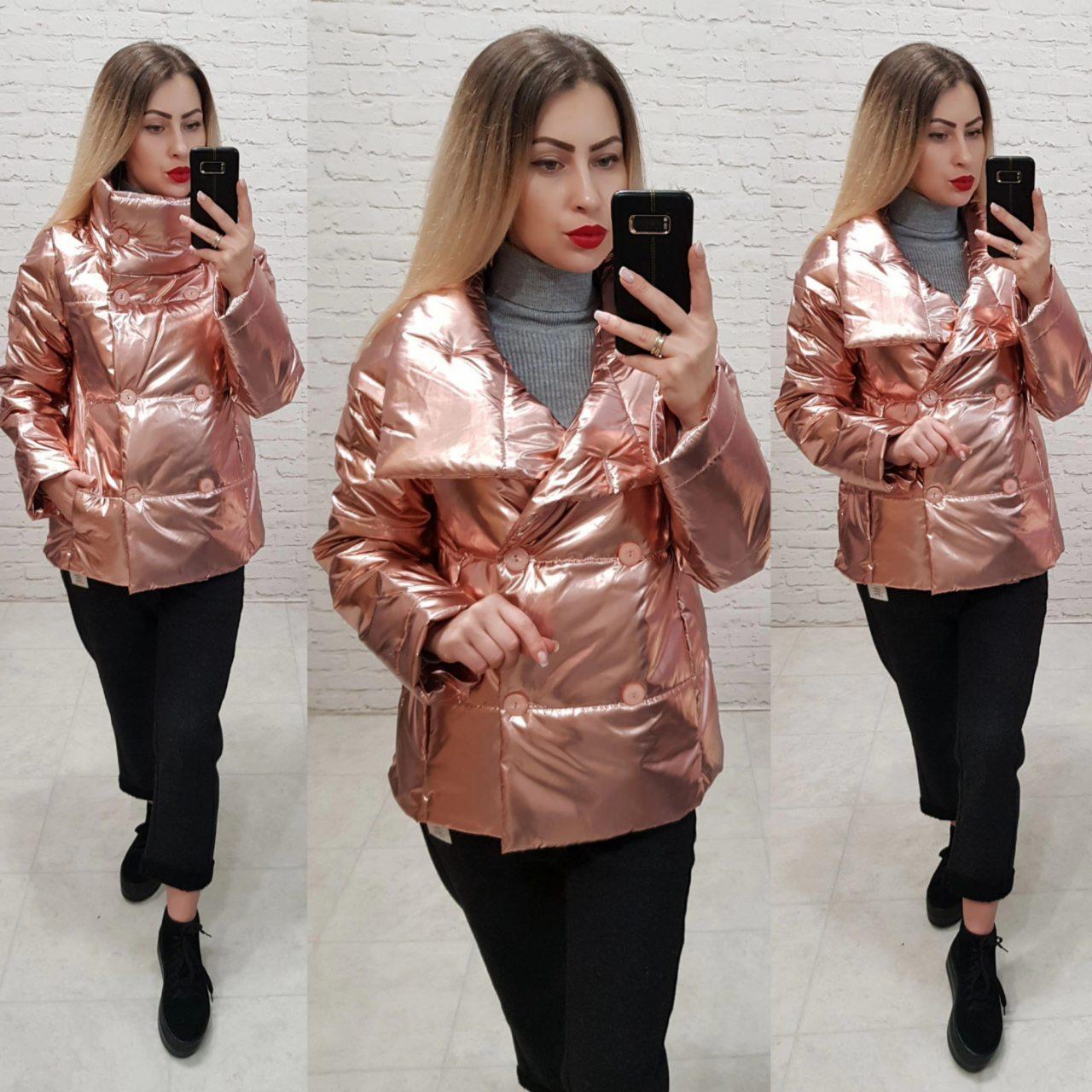 Жіноча демісезонна куртка (арт 1001/1) золото, фото 1