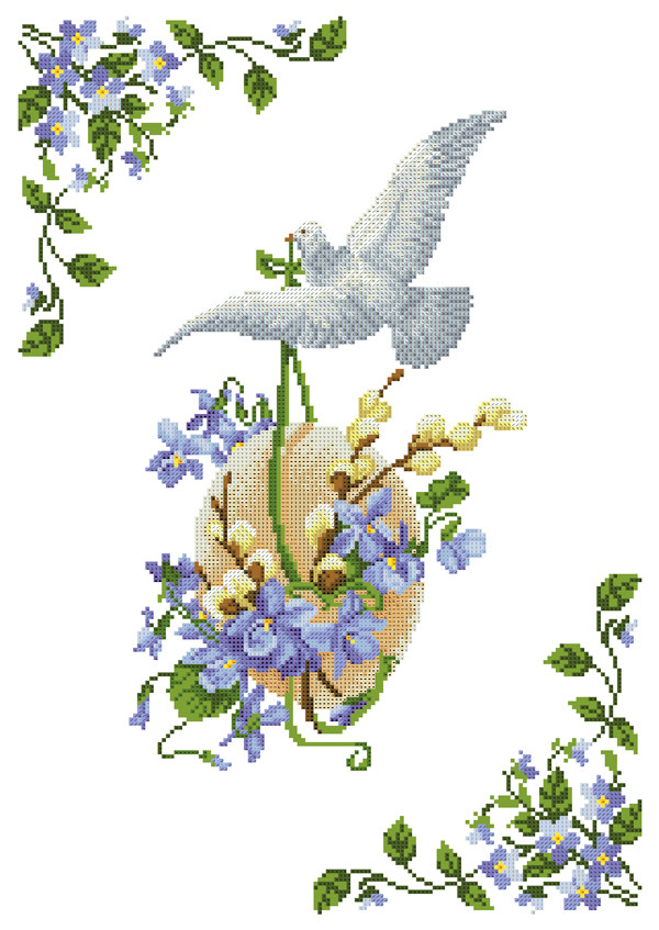 ХВВ-110. Схема для вишивки бісером Великодній рушник, фото 1