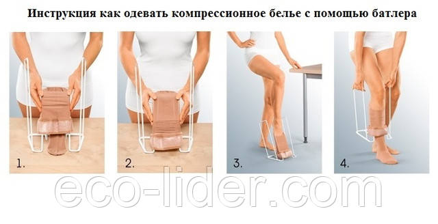 Фото як користуватися пристосуванням для одягання шкарпеток