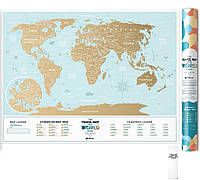 Скретч карта мира Travel Map Holiday Lagoon World (английский язык)