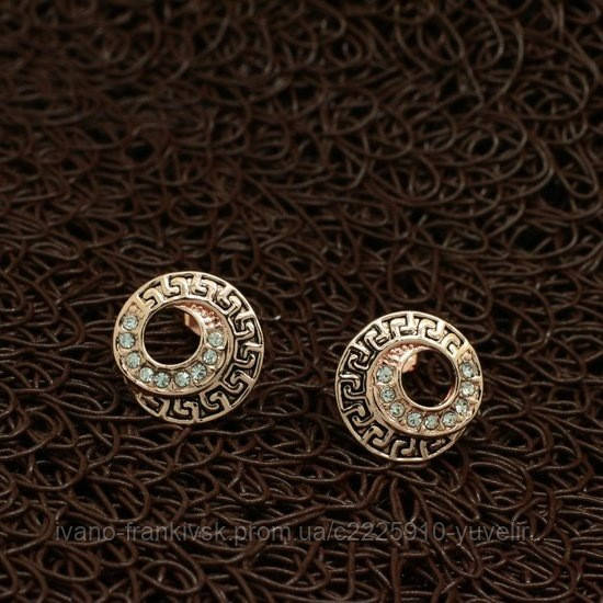 Сережки з меандровим орнаментом "Крокус"