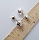 Сережки - пусети срібні "Діор - Dior" прямі, фото 2