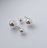 Сережки - пусети срібні "Діор - Dior" вигнуті, фото 2