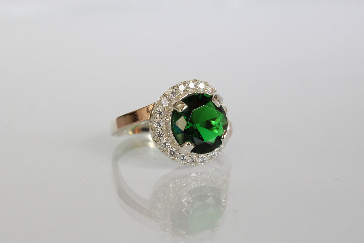 Срібне кільце з золотими пластинами, фото 1