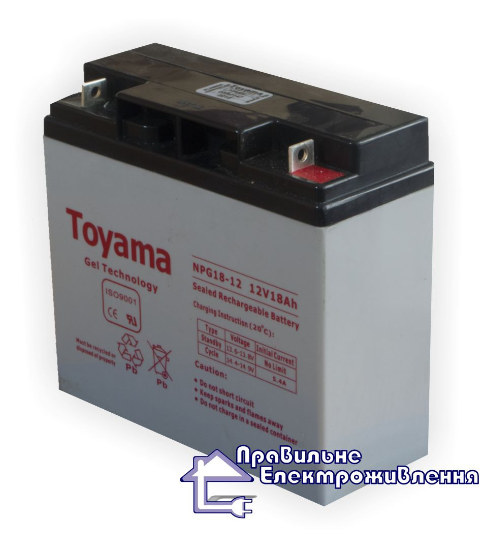 Аккумулятор гелевый Toyama NPG18 12V, 18Ah GEL - фото 2 - id-p77416331