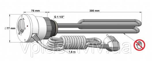 Тен до бойлера Kospel GRW — 2.0 (2 кW 220V), фото 3