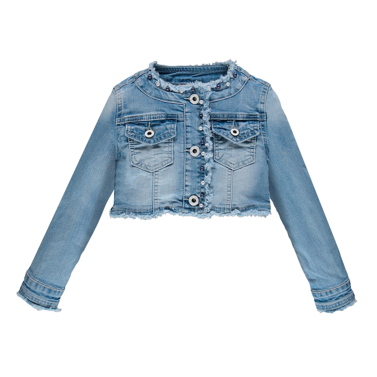 Джинсовий куртка з перлами Brums 191BGAA003-149 блакитний 140-164