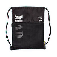 Зручний міський рюкзак-мішок для взуття чорного кольору від MAD <unk> born to winTM