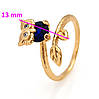 Кільце Сова з синім цирконієм; р.18+; р.19+; позолота Xuping 18К, фото 3