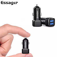 Автомобильное зарядное устройство Essager 2,4А на 2 порта USB адаптер в прикуриватель прикурювач 2 выхода юсб