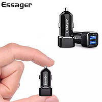 Автомобільний зарядний пристрій Essager 2,4 А на 2 порти USB адаптер у прикурювач прикурювач прикурювач 2 виходи спідн