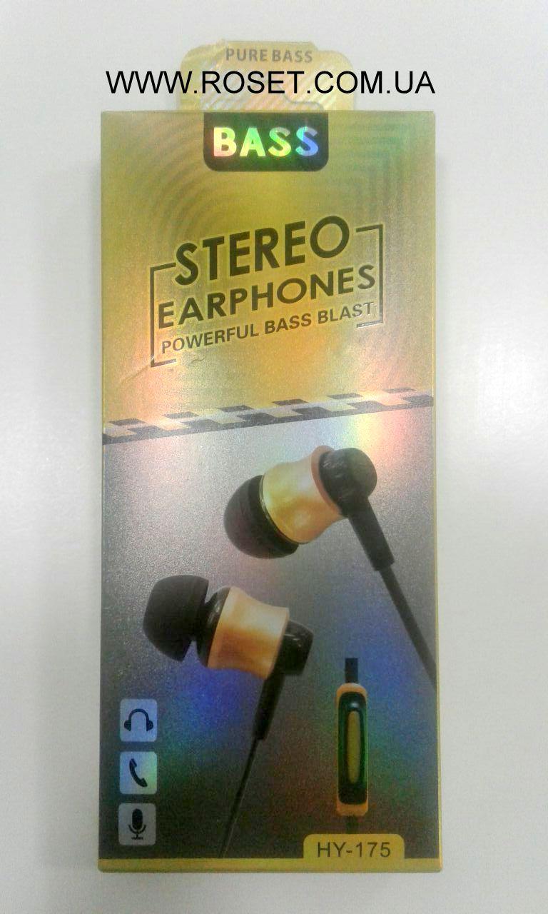 Спортивные вакуумные наушники с микрофоном Bass Stereo Earphones HY-175 - фото 1 - id-p879982730