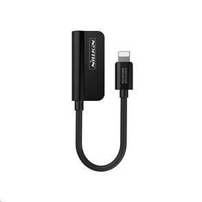 Адаптер Nillkin RockPower Lightning на 2x Lightning (Аудіо + Зарядка) Чорний, фото 1