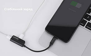 Адаптер Nillkin RockPower Lightning на 2x Lightning (Аудіо + Зарядка) Чорний, фото 5