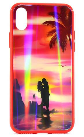 Чохол-накладка Lumi для iPhone X/XS (5.8") світиться в темряві TPU+Glass Пальма, фото 1