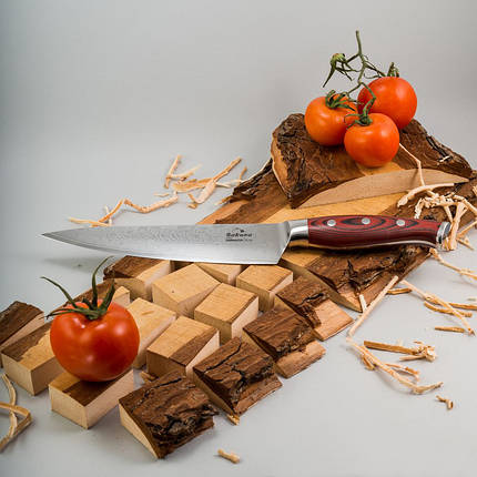 Кухонний шеф ніж дамаська сталь, лезо 20 см кухонна кухарський ніж, фото 2
