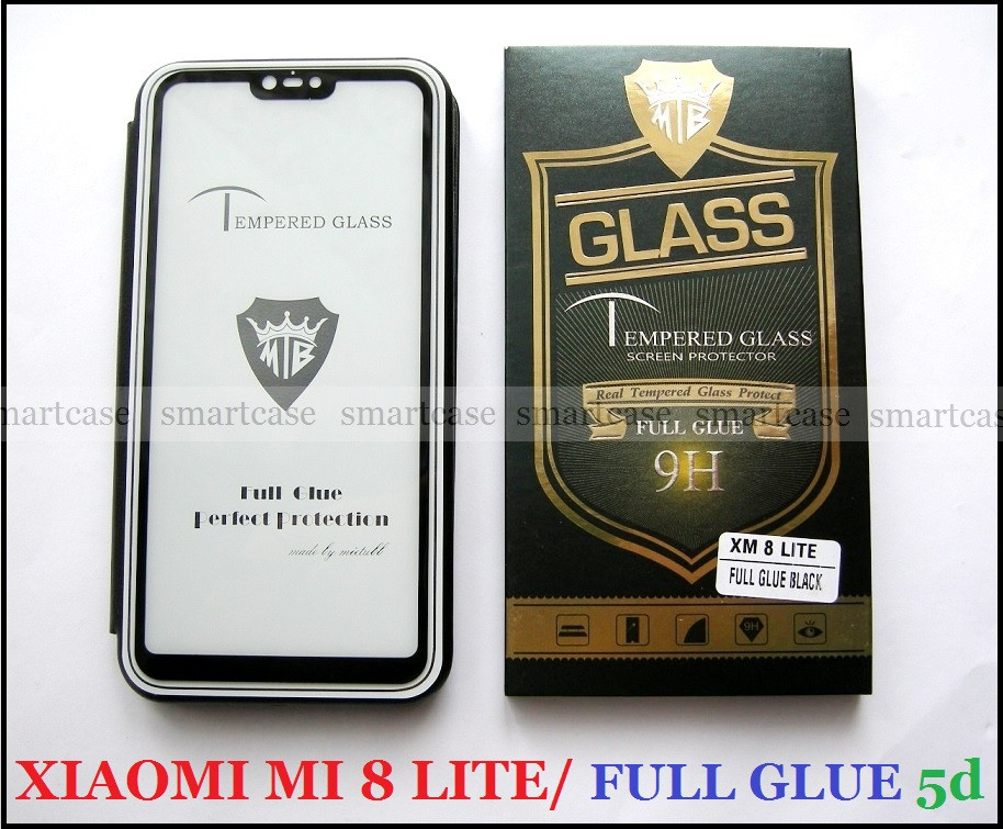 Mietubl 5d стекло защитное Xiaomi Mi 8 Lite, водостойкое 9H 0,26 мм Full Glue oleofobic Tempered 9H - фото 1 - id-p880106495