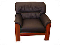 Кресло Elegant-1S орех кожа люкс комбинированная черная (Диал ТМ)