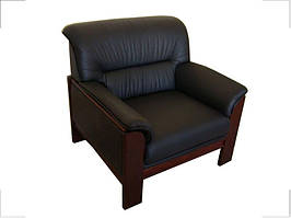 Крісло Elegant-1S палісандр шкіра люкс чорна (Діал ТМ)