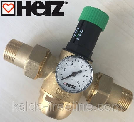 Редуктор тиску HERZ для холодної води(1,0-6,0 бар,) 3/4" DN 20мм. Температура 0-40 С.
