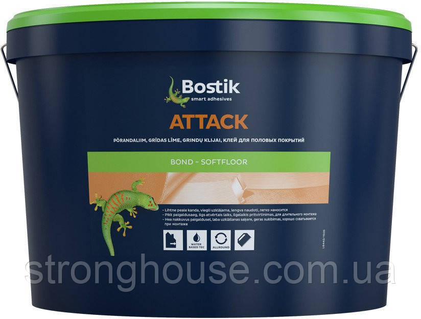 Bostik Attack клей для лінолеуму 10 л