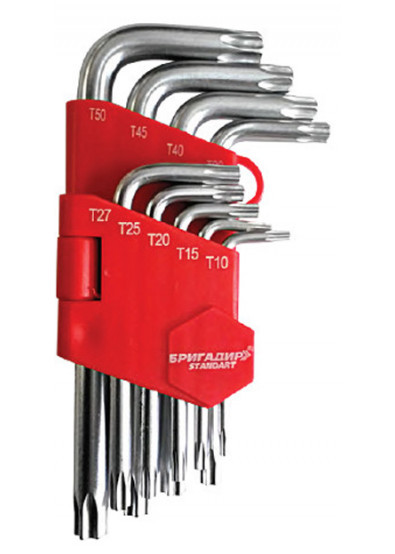 Набір ключів Бригадир Standart Torx T10-T50 9 шт.