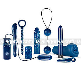 Набір секс іграшок 9 в 1 від Orion Midnight Blue | Вібратор + віброяйце + вагінальні кульки + анальний корок