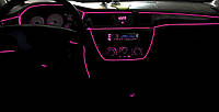 Холодный неон Pink 5м + инвертор неон в автомобиль розового цвет 5м + инвертор