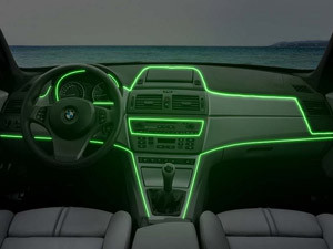 Холодний неон Light green 3м + інвертор неон в автомобіль зеленого кольору 3м + інвертор